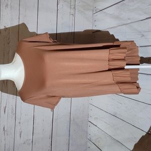 Zenana Short Sleeve Ruffle Bottom Top - Eggshell Color Top